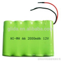 NiMH AA 2000mAh 12V Rechargeable Battery Pack